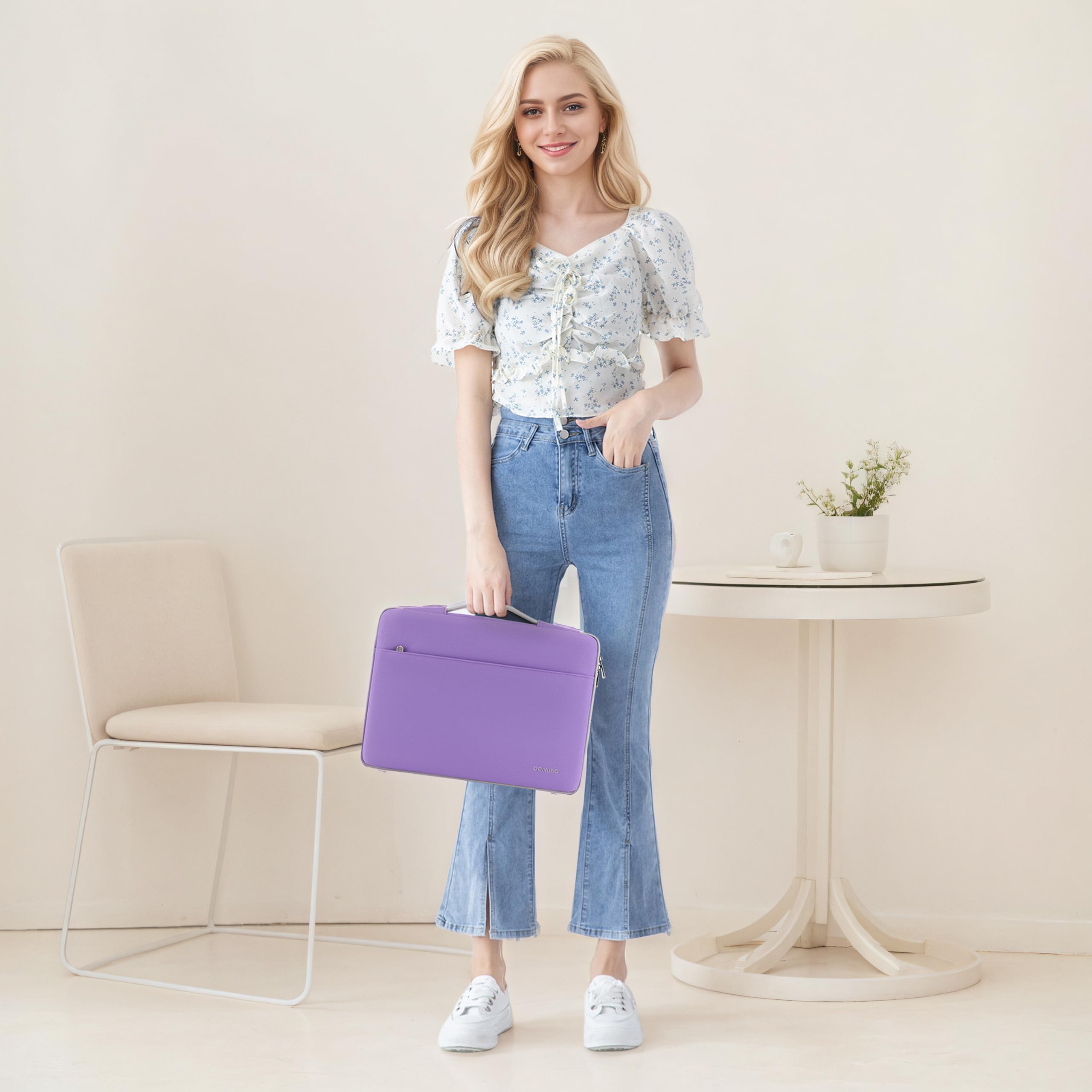 Domiso Laptop Sleeve 17,3 pollici custodia laptop viola impermeabile