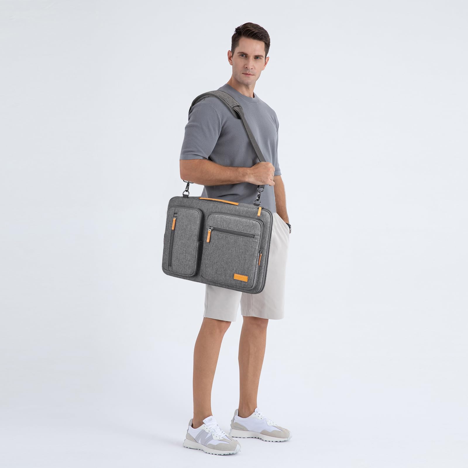 Domiso Laptop Briefcase 17,3 pollici borsa laptop grigia impermeabile