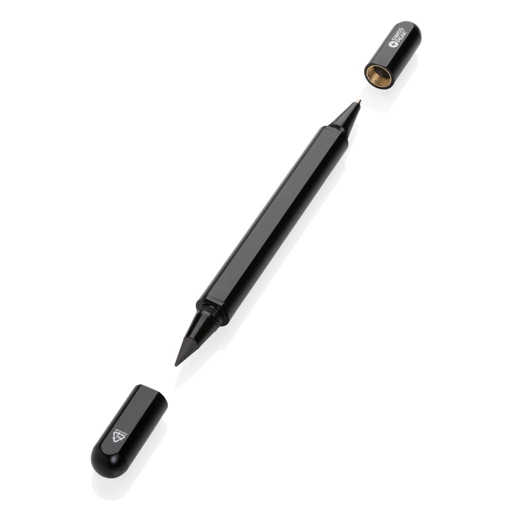 Swiss Peak Ufficio & Scrittura Storm penna doppia nera in alluminio riciclato RCS