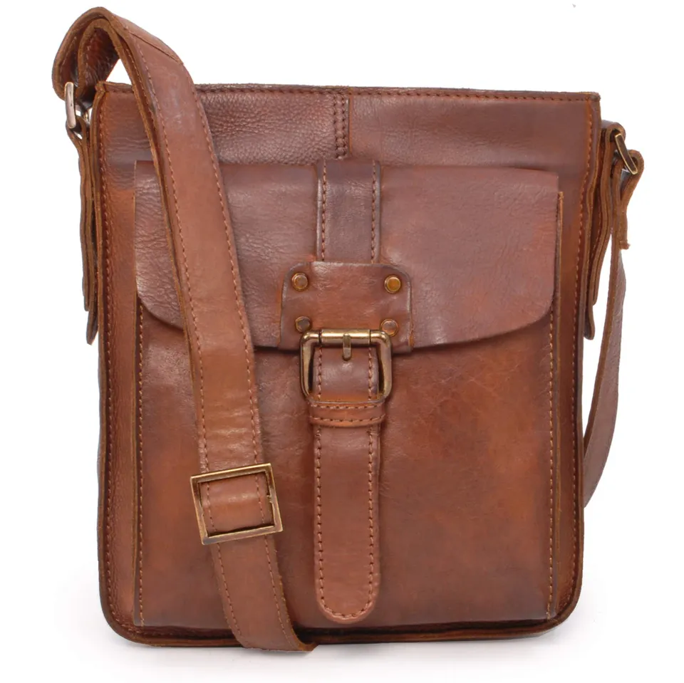 Ashwood Man Bags & Briefcases 7993 borsa a tracolla marrone chiaro in pelle