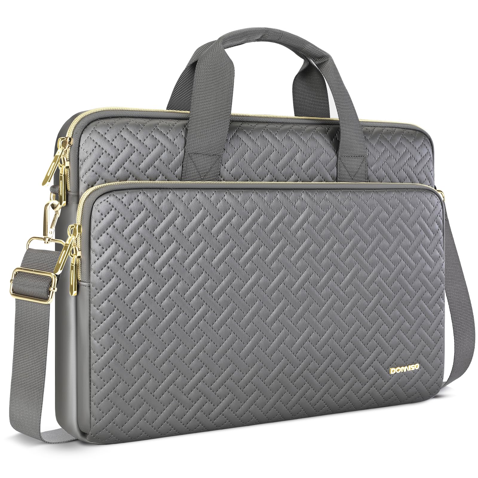 Domiso Laptop Briefcase 17,3 pollici borsa laptop grigia impermeabile