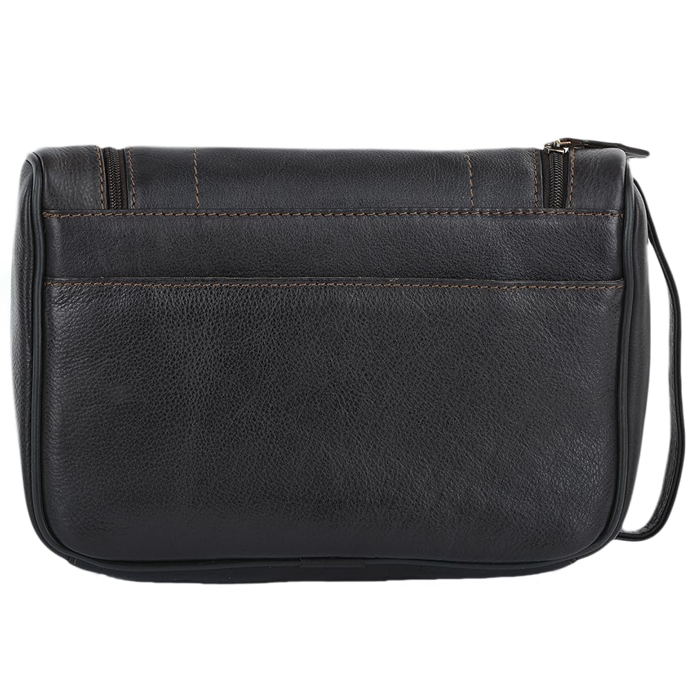 Ashwood Washbags 89145 beauty case Nero e Rosso in pelle e nylon