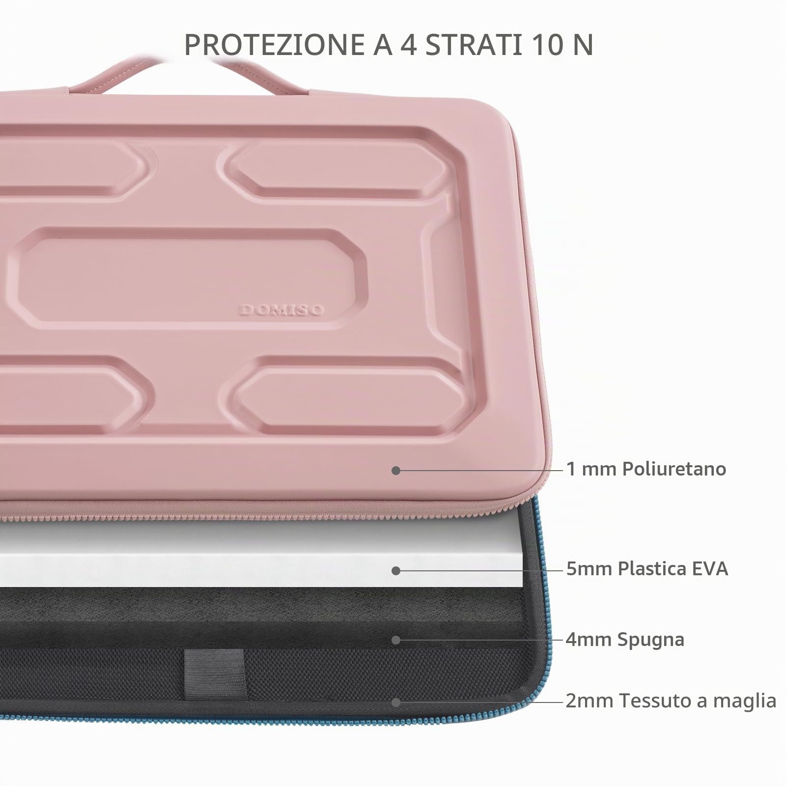 Domiso EVA Laptop Bag 13,3 pollici custodia per laptop rosa antiurto