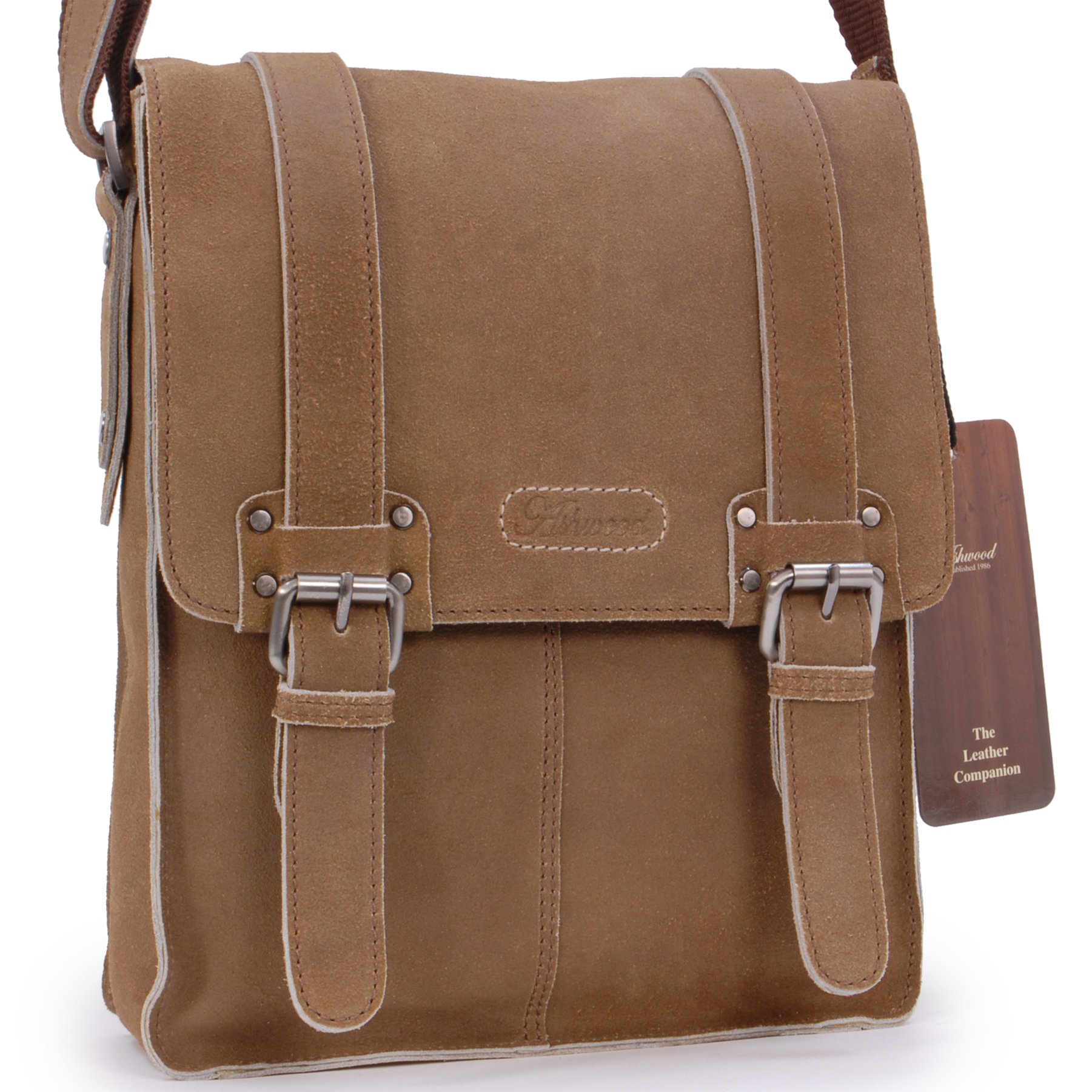 Ashwood Man Bags & Briefcases 8355 borsa messenger marrone chiaro in pelle