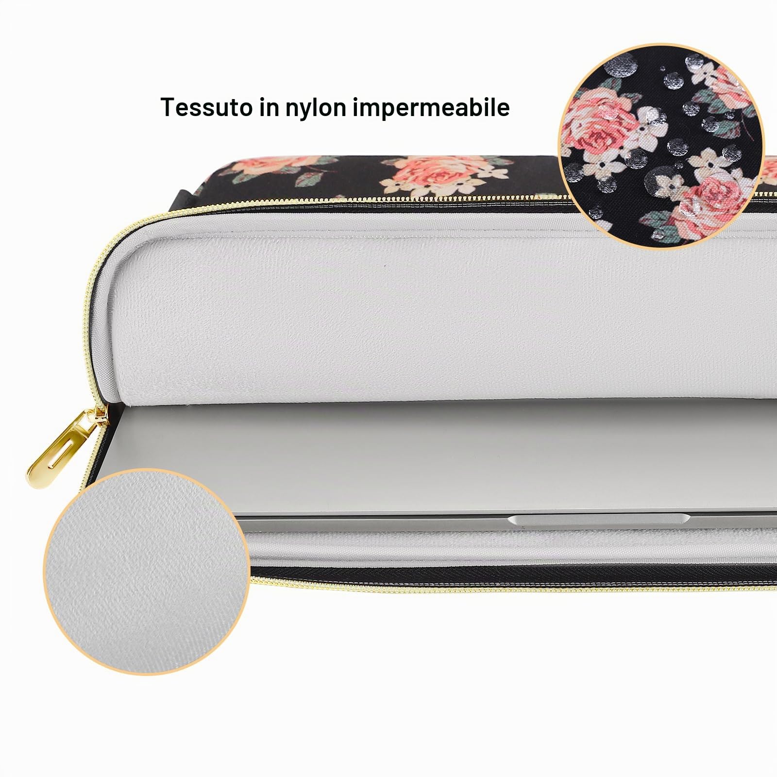 Domiso Laptop Sleeve 17,3 Pollici Custodia Impermeabile Nera
