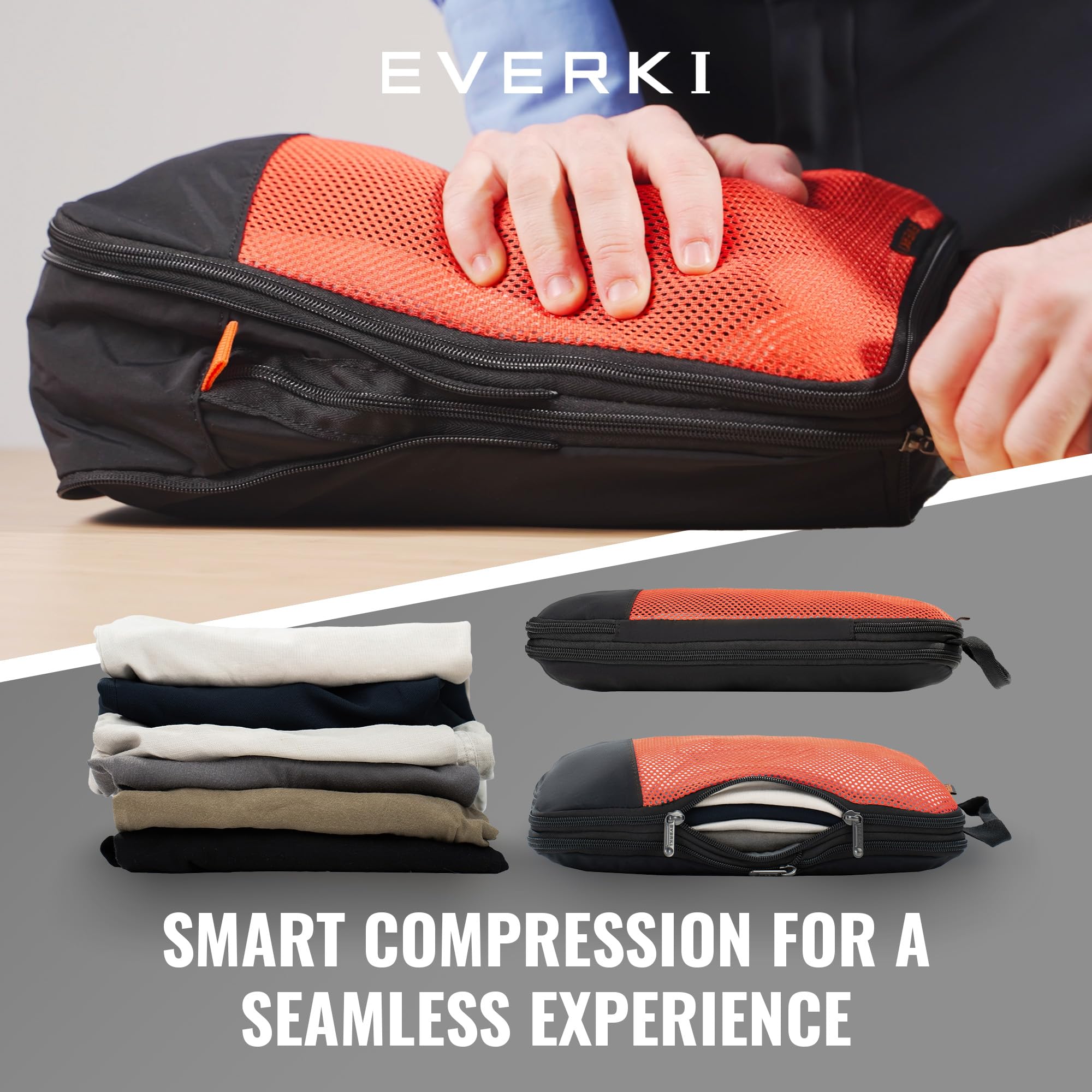 EVERKI Custodie per Portatile Cubo per imballaggio a compressione Set 3 Arancione