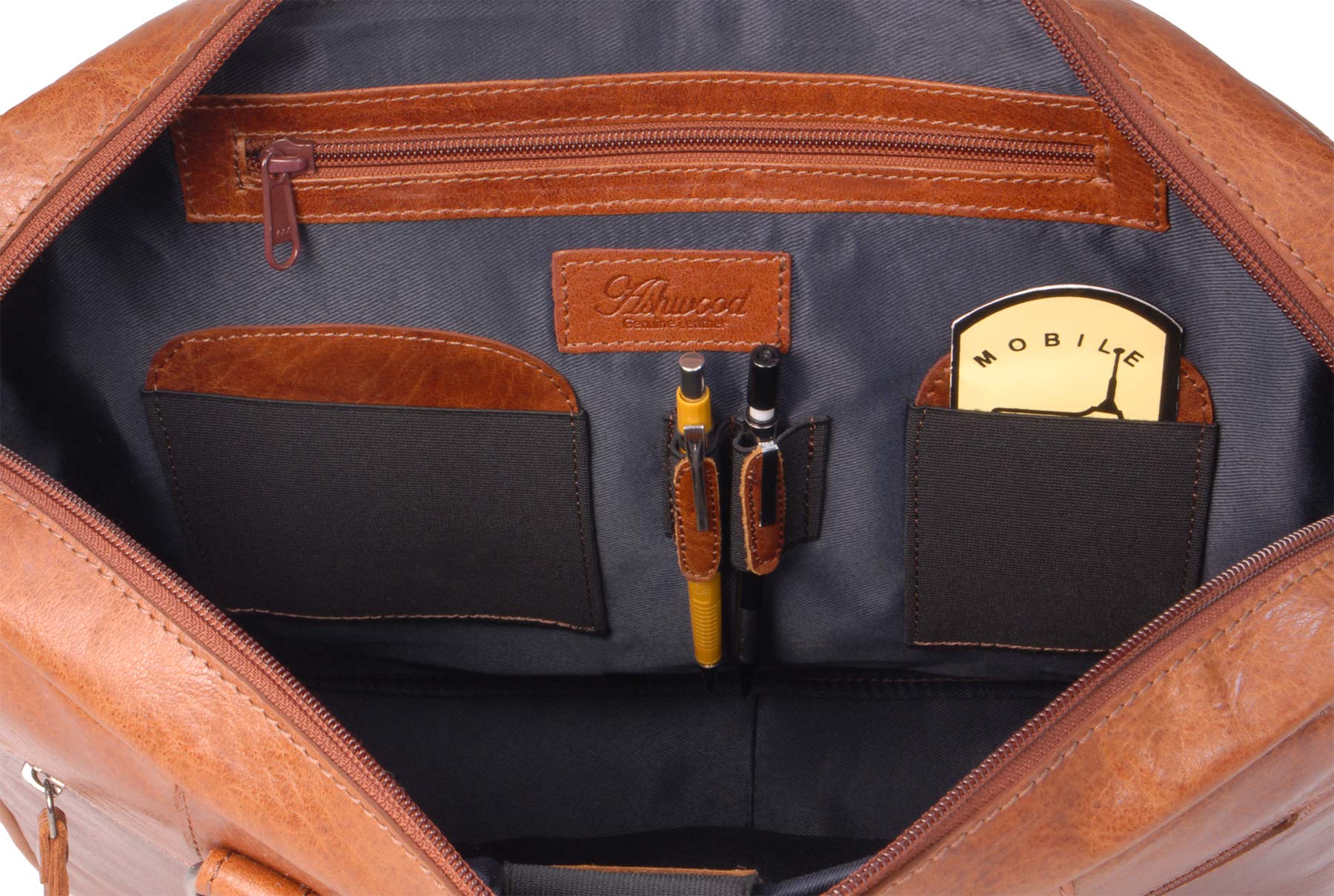 Ashwood Man Bags & Briefcases Vera Pelle Vintage F-83 borsa laptop miele marrone