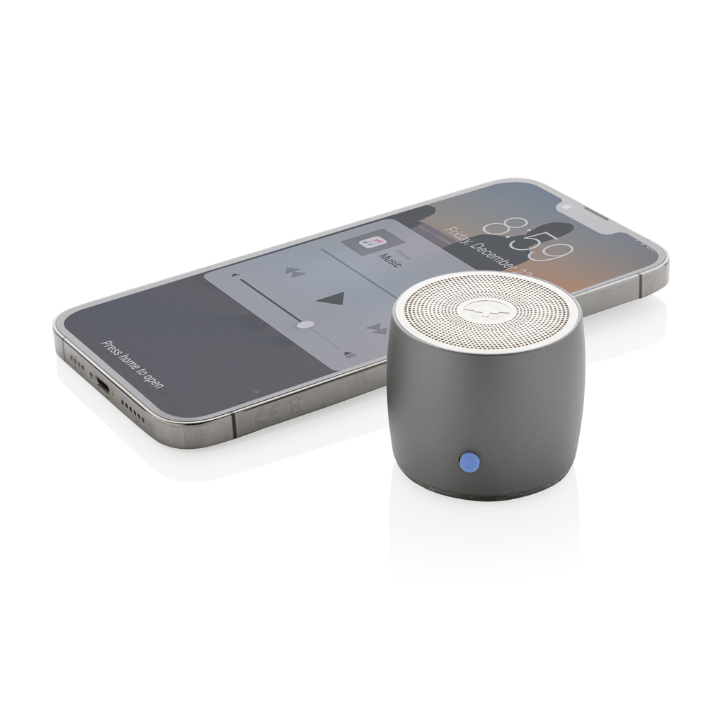 Swiss Peak Audio speaker bass 3W grigio in alluminio riciclato RCS