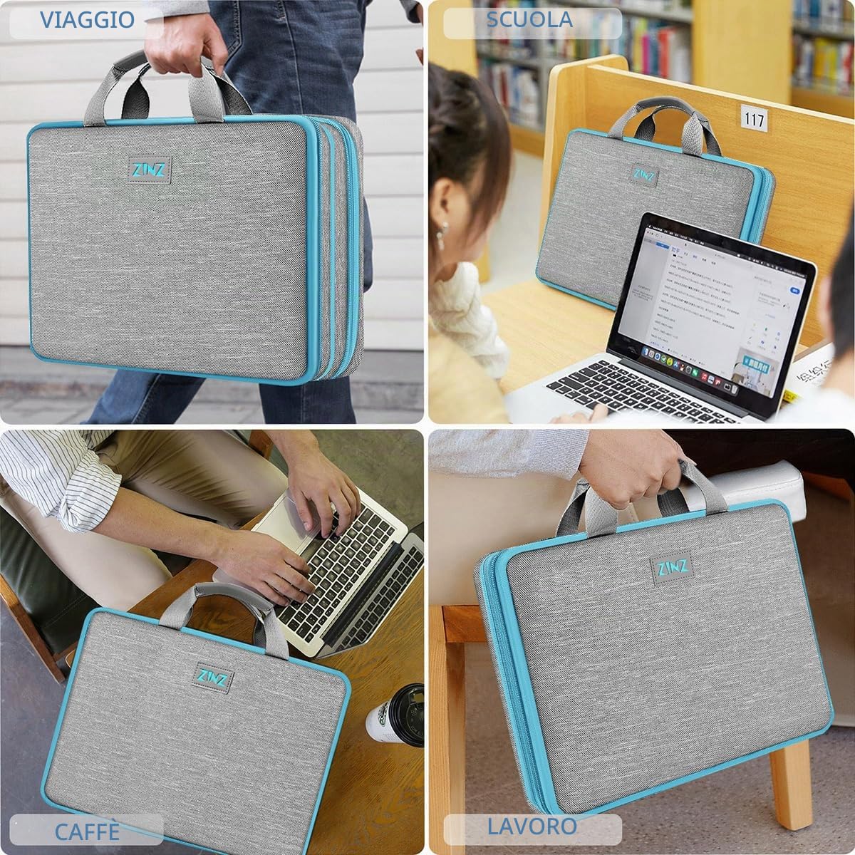 ZINZ Sleeves custodia laptop 15-16" G01y01 impermeabile espandibile