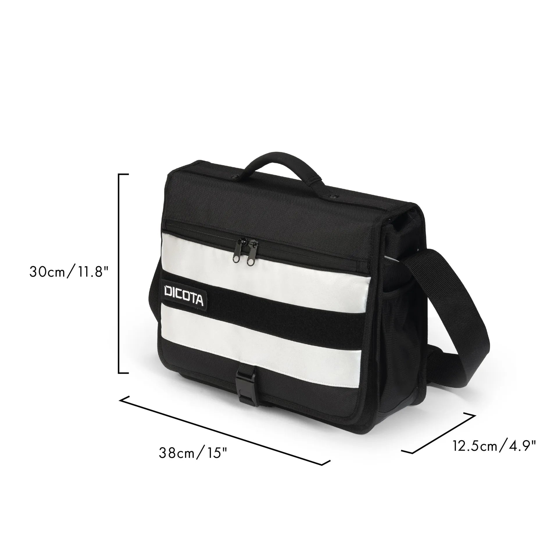 BASE XXO Laptop Bags Messenger REFLECTIVE borsa laptop nera riflettente