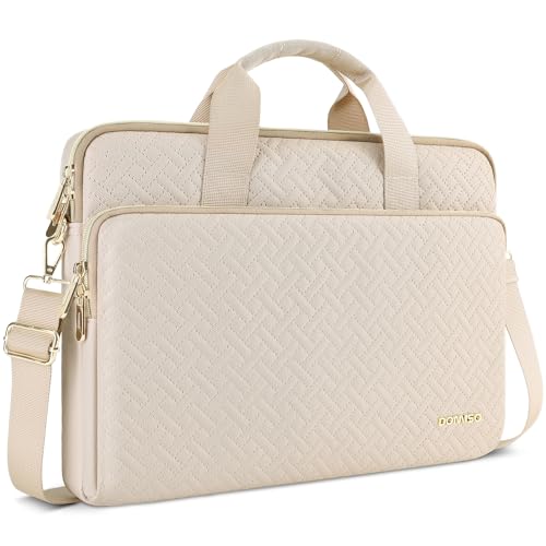 Domiso Laptop Briefcase 17,3 pollici borsa laptop Beige impermeabile