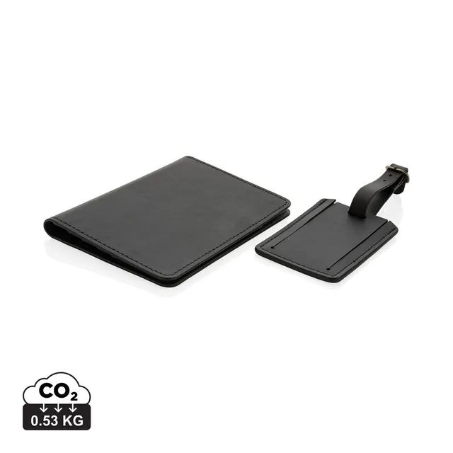 Swiss Peak Ufficio & Scrittura Set regalo in PU riciclato GRS portapassaporto nero