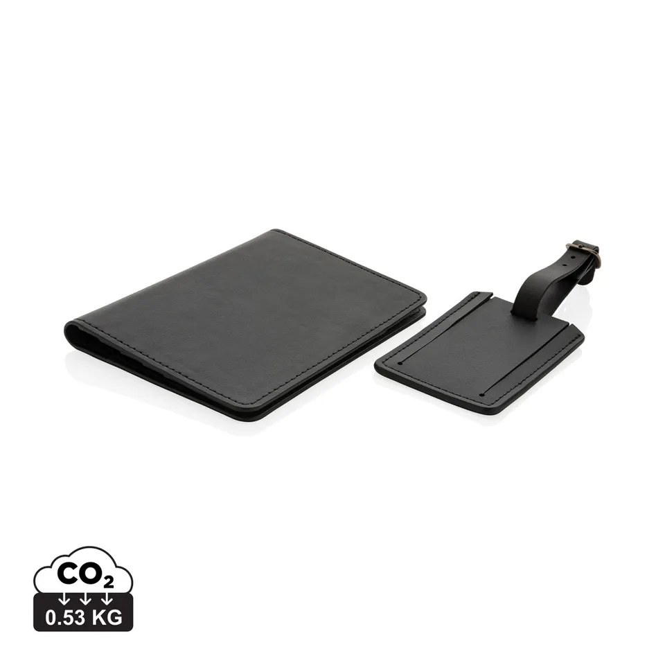 Swiss Peak Ufficio & Scrittura Set regalo in PU riciclato GRS portapassaporto nero