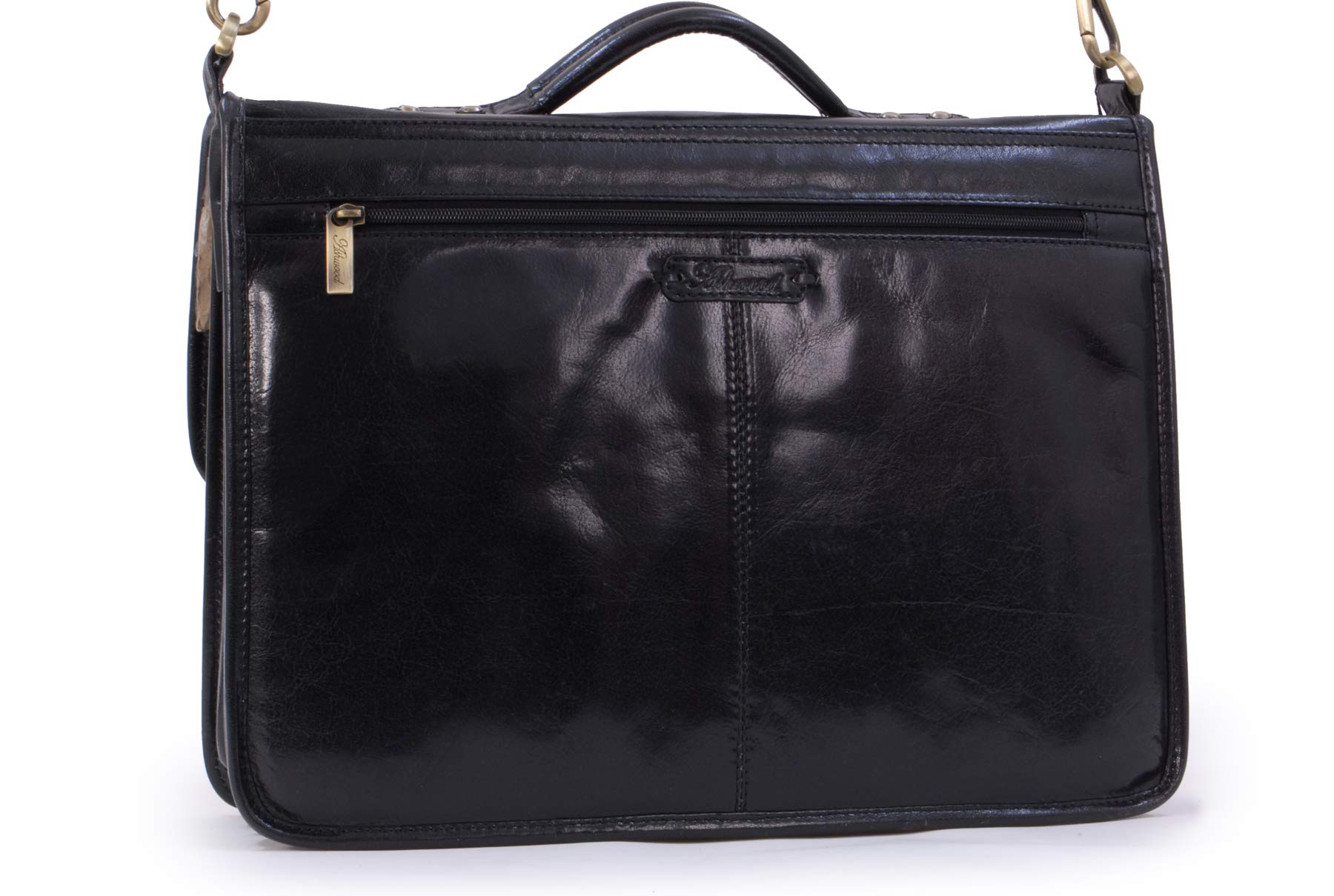 Ashwood Borse uomo Windsor borsa portadocumenti laptop 15” nera in pelle lucida