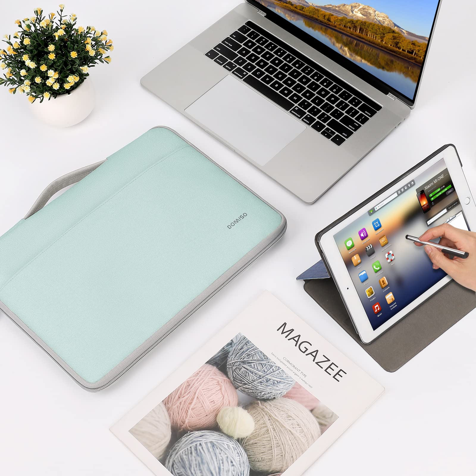 DOMISO Laptop Sleeve 15,6" custodia laptop verde menta impermeabile